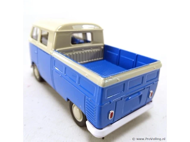 Volkswagen t1 doka pick-up blauw-beige - afbeelding 4 van  5