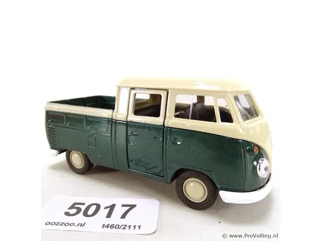 Volkswagen t1 doka pick-up groen-beige - afbeelding 1 van  5