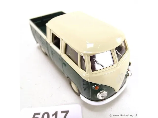 Volkswagen t1 doka pick-up groen-beige - afbeelding 2 van  5