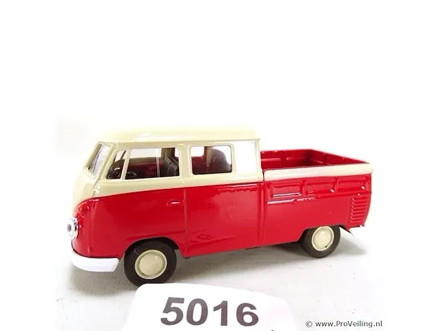 Volkswagen t1 doka pick-up rood-beige - afbeelding 1 van  5