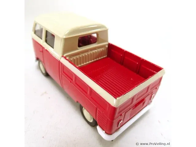 Volkswagen t1 doka pick-up rood-beige - afbeelding 3 van  5