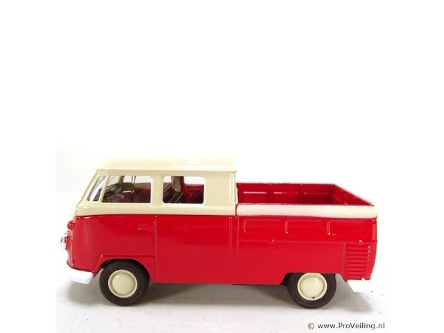 Volkswagen t1 doka pick-up rood-beige - afbeelding 2 van  5