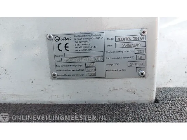 Volledig elektrische veegmachine glutton, zen 01, bouwjaar 2019 | 2566h. | tkh-48-s - afbeelding 46 van  58