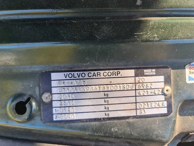 Volvo - 960 - 2.5 oxford - pd-sr-62 - 1996 - nap - uniek - afbeelding 3 van  21