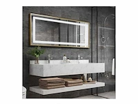 Vonato - compact 80 - badkamermeubelset 2-persoons 150 cm marmer - afbeelding 4 van  5