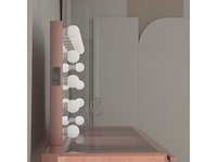 Vonato - glossy rose - kaptafel met verlichting - dressing table - afbeelding 6 van  33