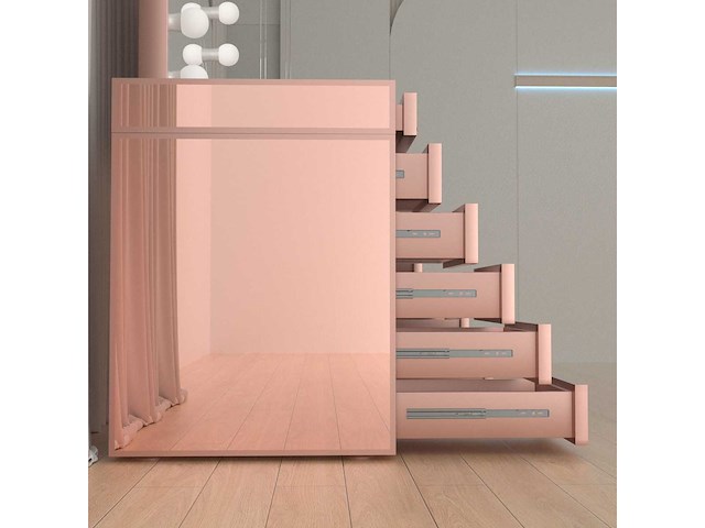 Vonato - glossy rose - kaptafel met verlichting - dressing table - afbeelding 14 van  33