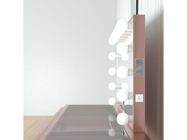 Vonato - glossy rose - kaptafel met verlichting - dressing table - afbeelding 15 van  33
