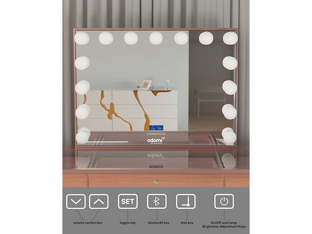 Vonato - glossy rose - kaptafel met verlichting - dressing table - afbeelding 32 van  33