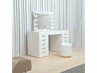 Vonato - glossy white - kaptafel met verlichting - dressing table - afbeelding 19 van  30