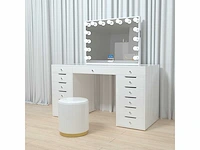 Vonato - glossy white - kaptafel met verlichting - dressing table - afbeelding 12 van  30