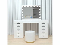 Vonato - glossy white - kaptafel met verlichting - dressing table - afbeelding 23 van  30