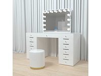 Vonato - glossy white - kaptafel met verlichting - dressing table - afbeelding 12 van  30