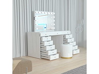 Vonato - glossy white - kaptafel met verlichting - dressing table - afbeelding 26 van  30