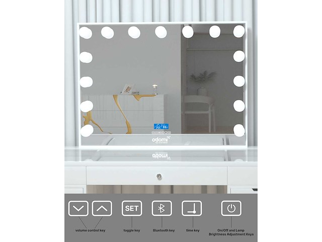 Vonato - glossy white - kaptafel met verlichting - dressing table - afbeelding 28 van  30