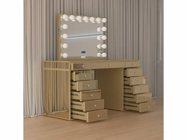 Vonato - gold - kaptafel met verlichting - dressing table - afbeelding 4 van  33