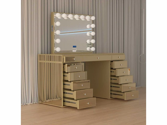 Vonato - gold - kaptafel met verlichting - dressing table - afbeelding 1 van  33