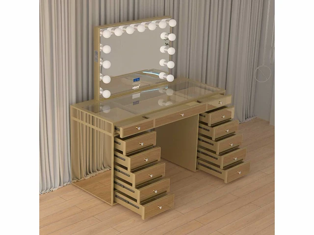 Vonato - gold - kaptafel met verlichting - dressing table - afbeelding 22 van  33