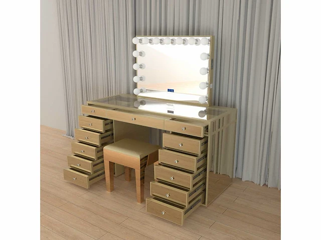 Vonato - gold - kaptafel met verlichting - dressing table - afbeelding 23 van  33