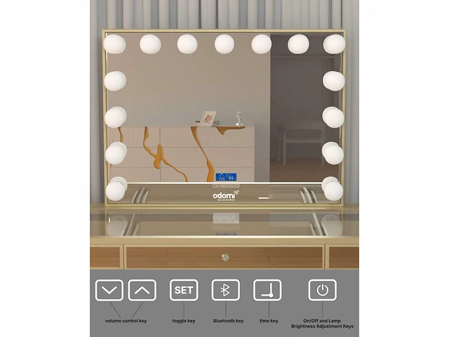 Vonato - gold - kaptafel met verlichting - dressing table - afbeelding 31 van  33