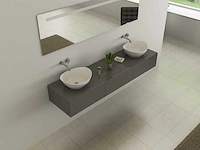Vonato - luxury bl90 - badkamermeubelset 2-persoons 180 cm hoogglans antraciet - afbeelding 2 van  5
