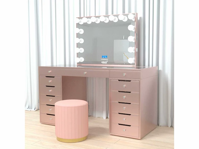Vonato - rose - kaptafel met verlichting - dressing table - afbeelding 4 van  30