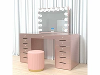 Vonato - rose - kaptafel met verlichting - dressing table - afbeelding 12 van  30
