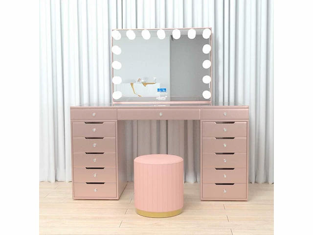Vonato - rose - kaptafel met verlichting - dressing table - afbeelding 26 van  30