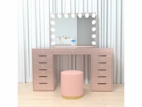 Vonato - rose - kaptafel met verlichting - dressing table - afbeelding 26 van  30