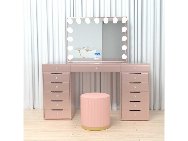Vonato - rose - kaptafel met verlichting - dressing table - afbeelding 18 van  30