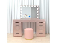 Vonato - rose - kaptafel met verlichting - dressing table - afbeelding 18 van  30