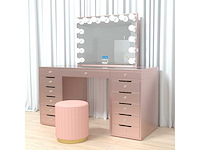 Vonato - rose - kaptafel met verlichting - dressing table - afbeelding 12 van  30