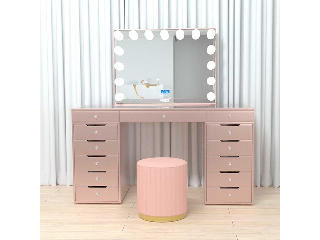 Vonato - rose - kaptafel met verlichting - dressing table - afbeelding 26 van  30