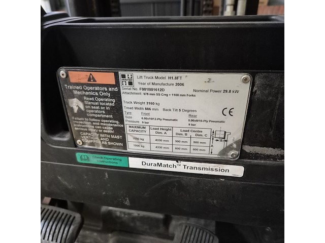 Vorheftruck, hyster, h1.8ft, 2006 - afbeelding 3 van  21