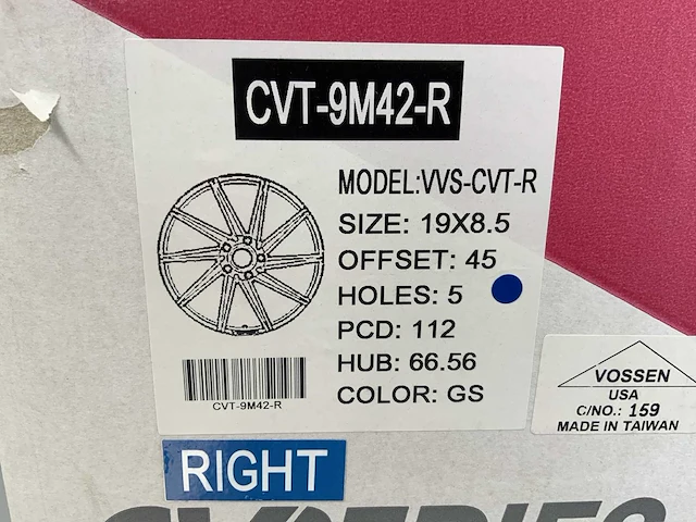 Vossen cv-series cvt-9m42-r aluminium velg (4x) - afbeelding 7 van  7