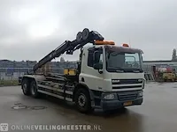Vrachtwagen daf, cf 75.250 met haakarm hiab en hmf laadkraan, bouwjaar 2008 - afbeelding 6 van  72