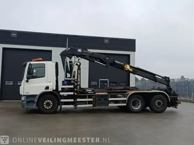 Vrachtwagen daf, cf 75.250 met haakarm hiab en hmf laadkraan, bouwjaar 2008 - afbeelding 12 van  72