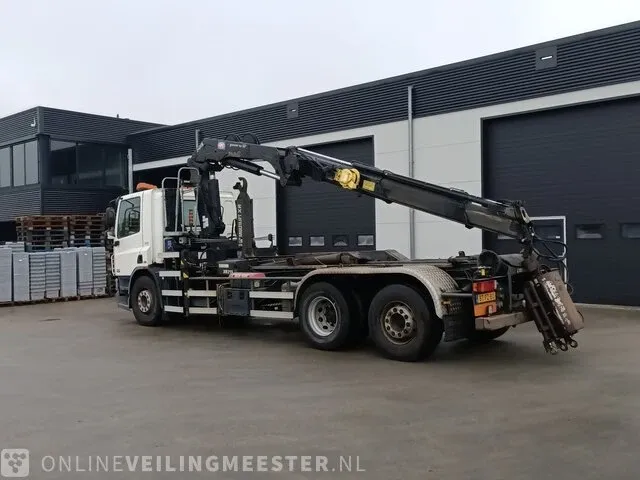 Vrachtwagen daf, cf 75.250 met haakarm hiab en hmf laadkraan, bouwjaar 2008 - afbeelding 34 van  72
