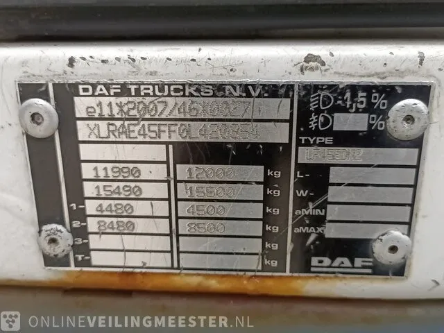 Vrachtwagen daf, fa lf45, bouwjaar 2012 | 202302 km | 55-bbh-3 - afbeelding 20 van  46