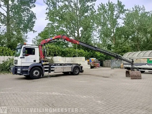 Vrachtwagen man, tgm 18.250 4x2 bl eev - kraan hmf met grijper en container lift systeem, bouwjaar 2012 | 143862 km | 87-bbf-4 - afbeelding 12 van  43