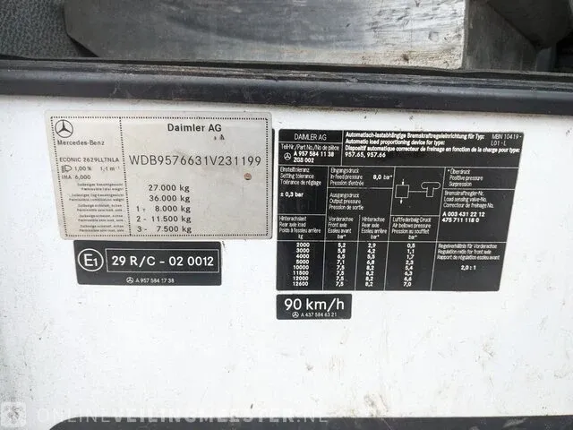 Vrachtwagen met schrootkraan en haakarmsysteem mercedes-benz, econic 2629, bouwjaar 2013 | 160294 km - afbeelding 36 van  68