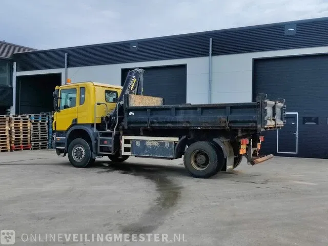 Vrachtwagen scania, p340 met autolaadkraan fassi f110axs en kipper, bouwjaar 2006 | 239401 km | bs-hz-60 - afbeelding 4 van  41