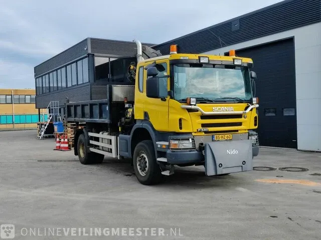 Vrachtwagen scania, p340 met autolaadkraan fassi f110axs en kipper, bouwjaar 2006 | 239401 km - afbeelding 37 van  41