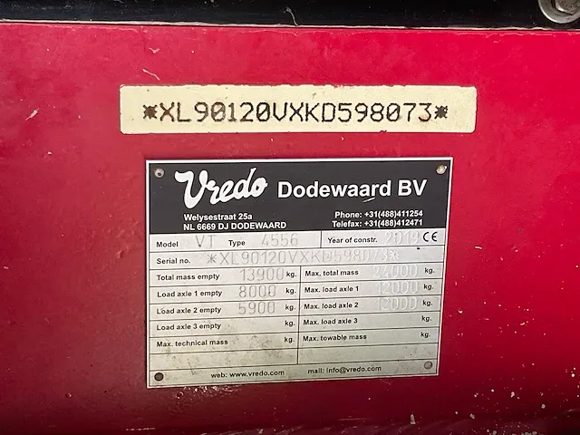 Vredo - vt4556 (19,5m3) - zelfrijdende mesttank - afbeelding 52 van  59
