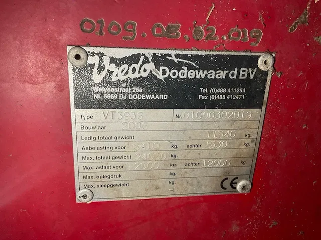 Vredo vt3936 (19m3) zelfrijdende mesttank - afbeelding 45 van  48