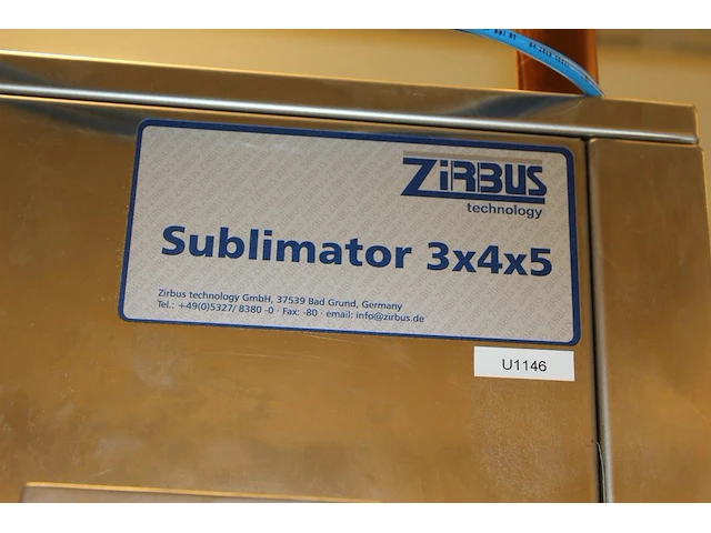 Vriesdroger zirbus sublimator 3x4x5 met vacuümpomp evd-36, pc en printer. nr. 3381. bouwjaar 2013. - afbeelding 6 van  7