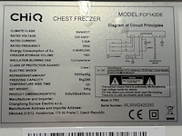 Vrieskist 142 liter breedte 64 cm hoogte 83,5 cm chiq, fcf142de - afbeelding 7 van  7