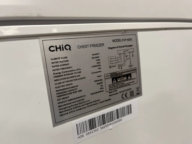 Vrieskist 142 liter chiq, fcf142de - afbeelding 4 van  4