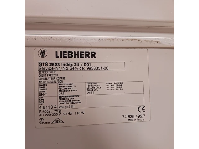 Vrieskist, liebherr, gts2623, wit - afbeelding 8 van  10