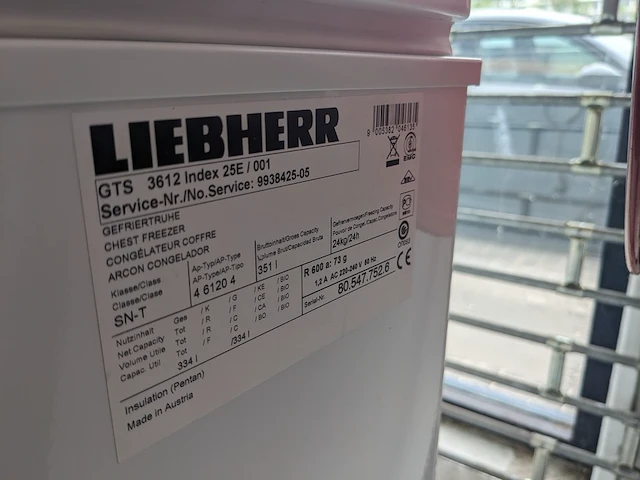 Vrieskist liebherr, gts3612, wit - afbeelding 9 van  11